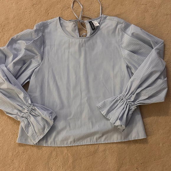 H&M Tops - H&M Light Blue Striped Top